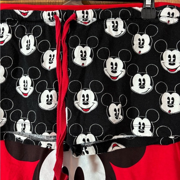 Disney Red and Black Mickey Mouse P J Top and Short Set - Picture 3 of 8